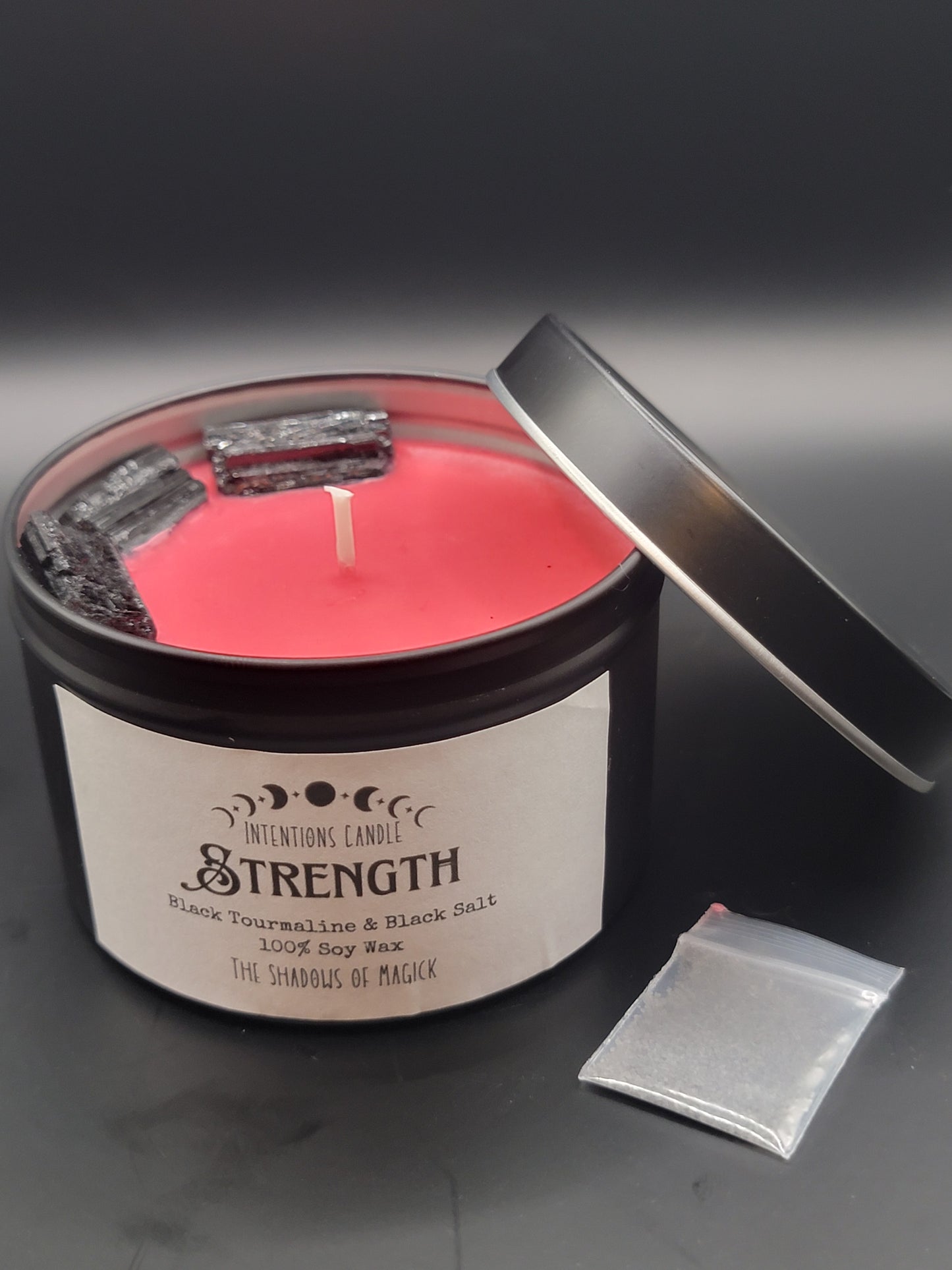 Large Tin Intention Candle - Strength- DISCONTINUED