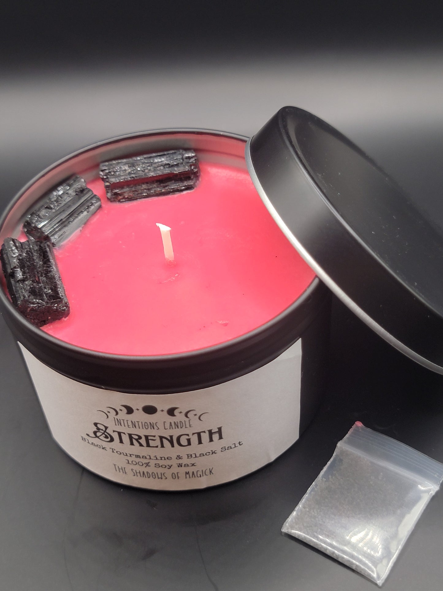 Large Tin Intention Candle - Strength- DISCONTINUED