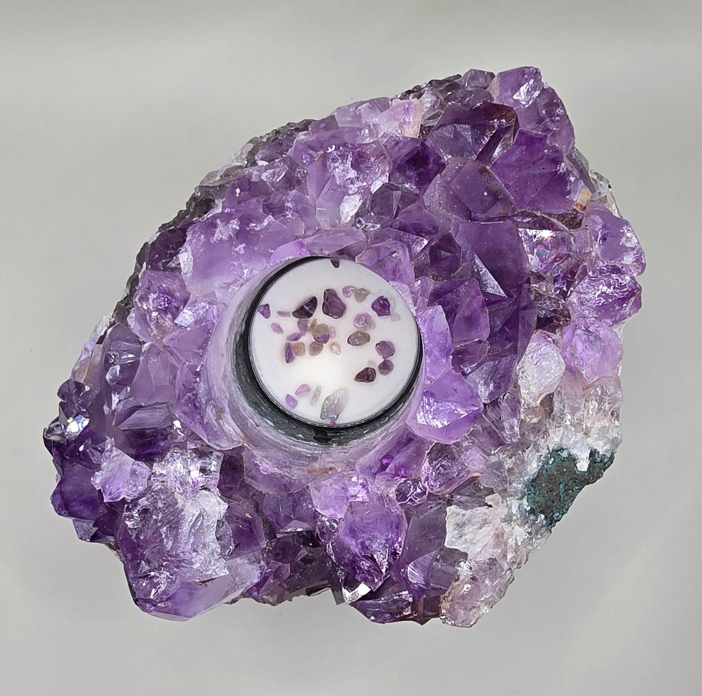 GIANT Amethyst Cluster Tealight Candle Holder