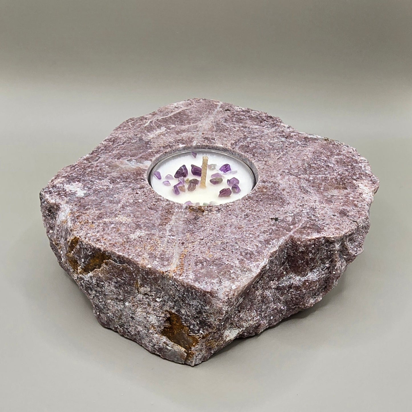 Rough Stone Tealight Candle Holder